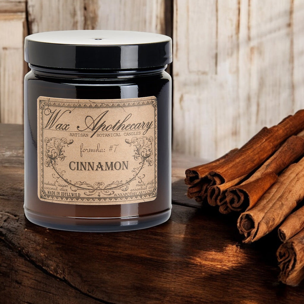 Cinnamon Botanical Candle - 6 oz Amber Jar
