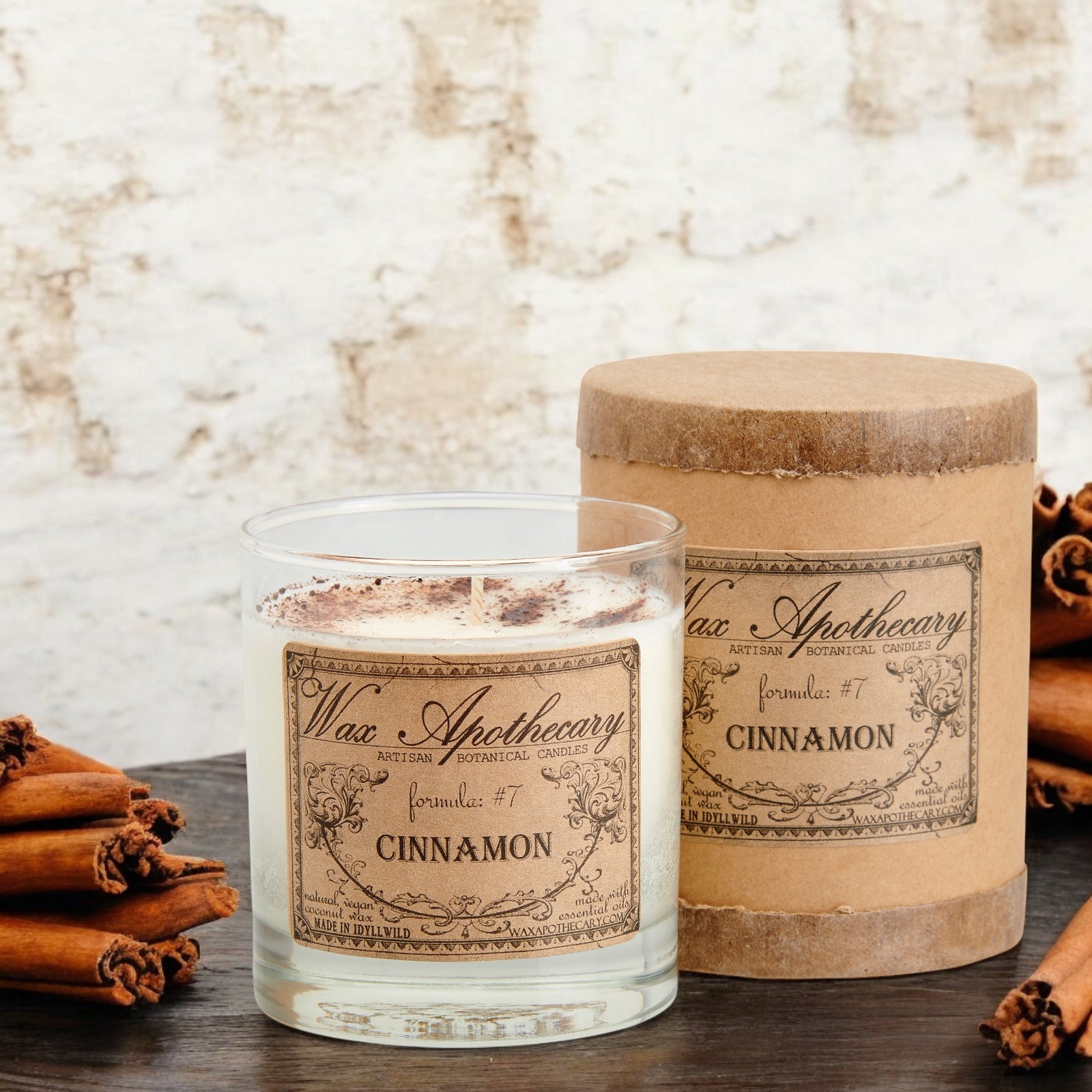 Cinnamon Botanical Candle - 7 oz Scotch Glass