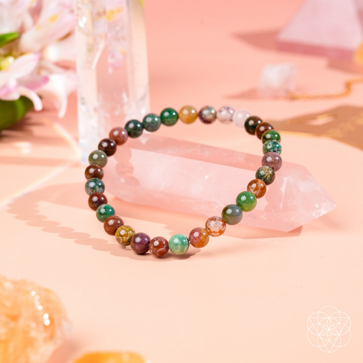 Indian Agate Bracelet - Energy 6mm