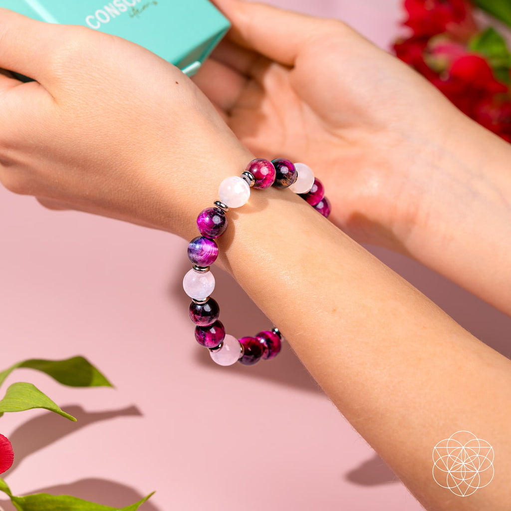 Pink Galaxy Tiger's Eye Bracelet - Shape Your Future