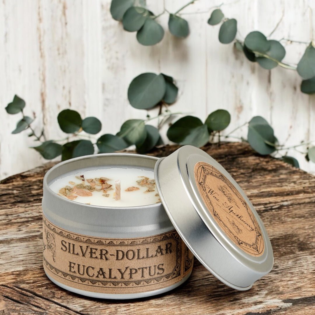 Silver-Dollar Eucalyptus Botanical Candle - 4 oz Travel Tin