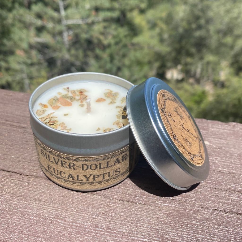 Silver-Dollar Eucalyptus Botanical Candle - 4 oz Travel Tin