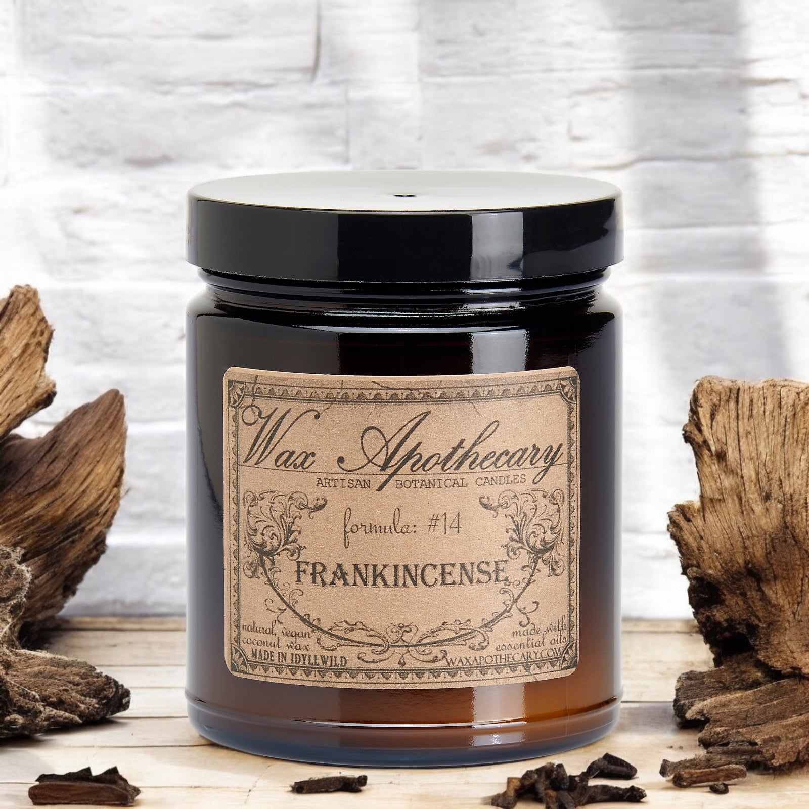 Frankincense Botanical Candle - 6 oz Amber Jar