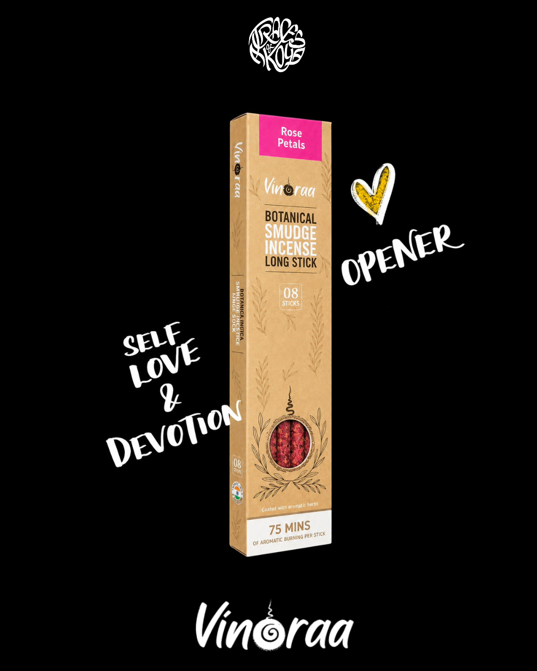 Rose Petal Incense Sticks - 8 Sticks