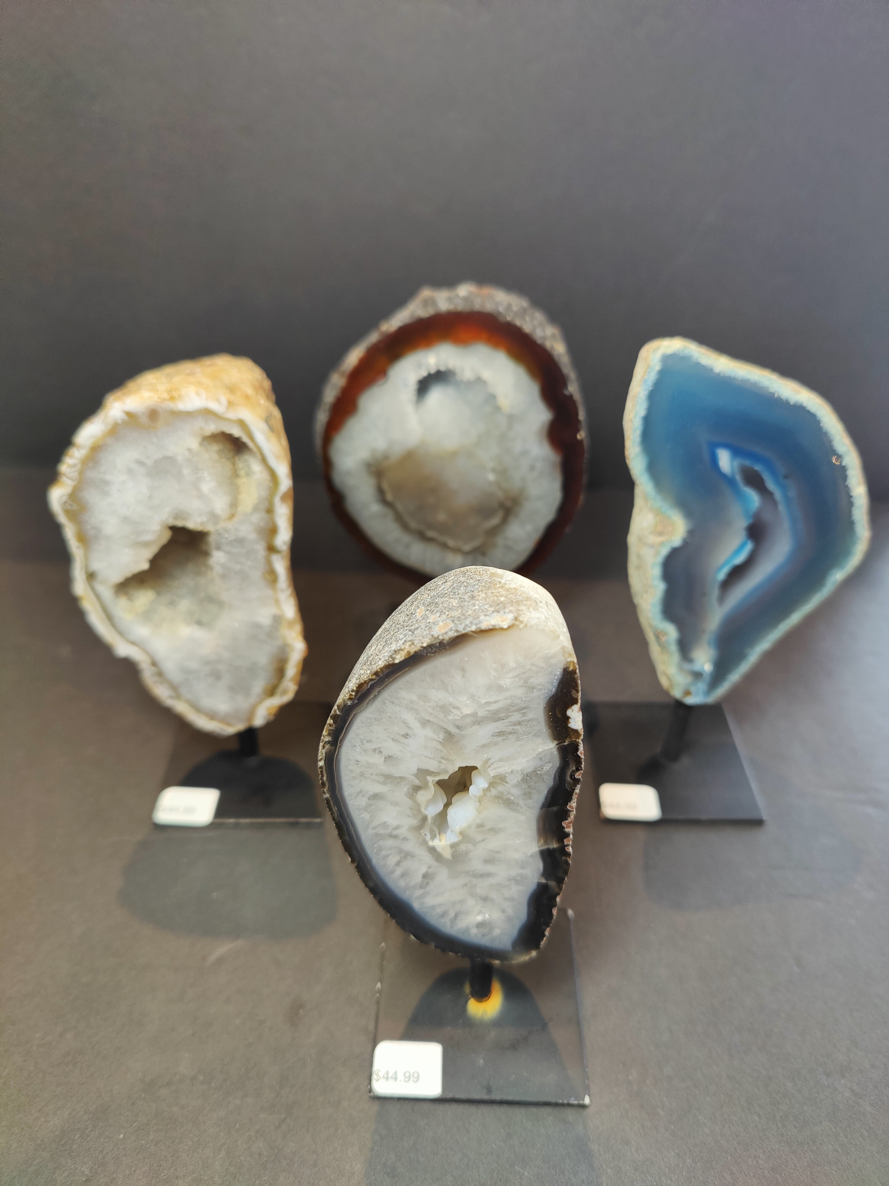 Agate Geode on Metal Stand