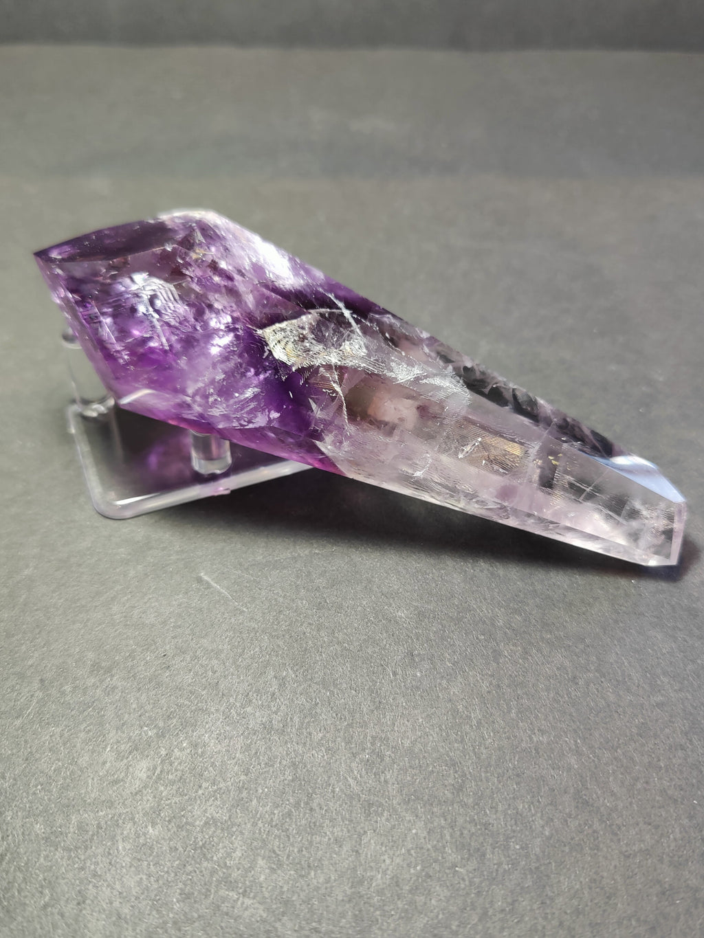 Amethyst Scepter Wand on Metal Stand