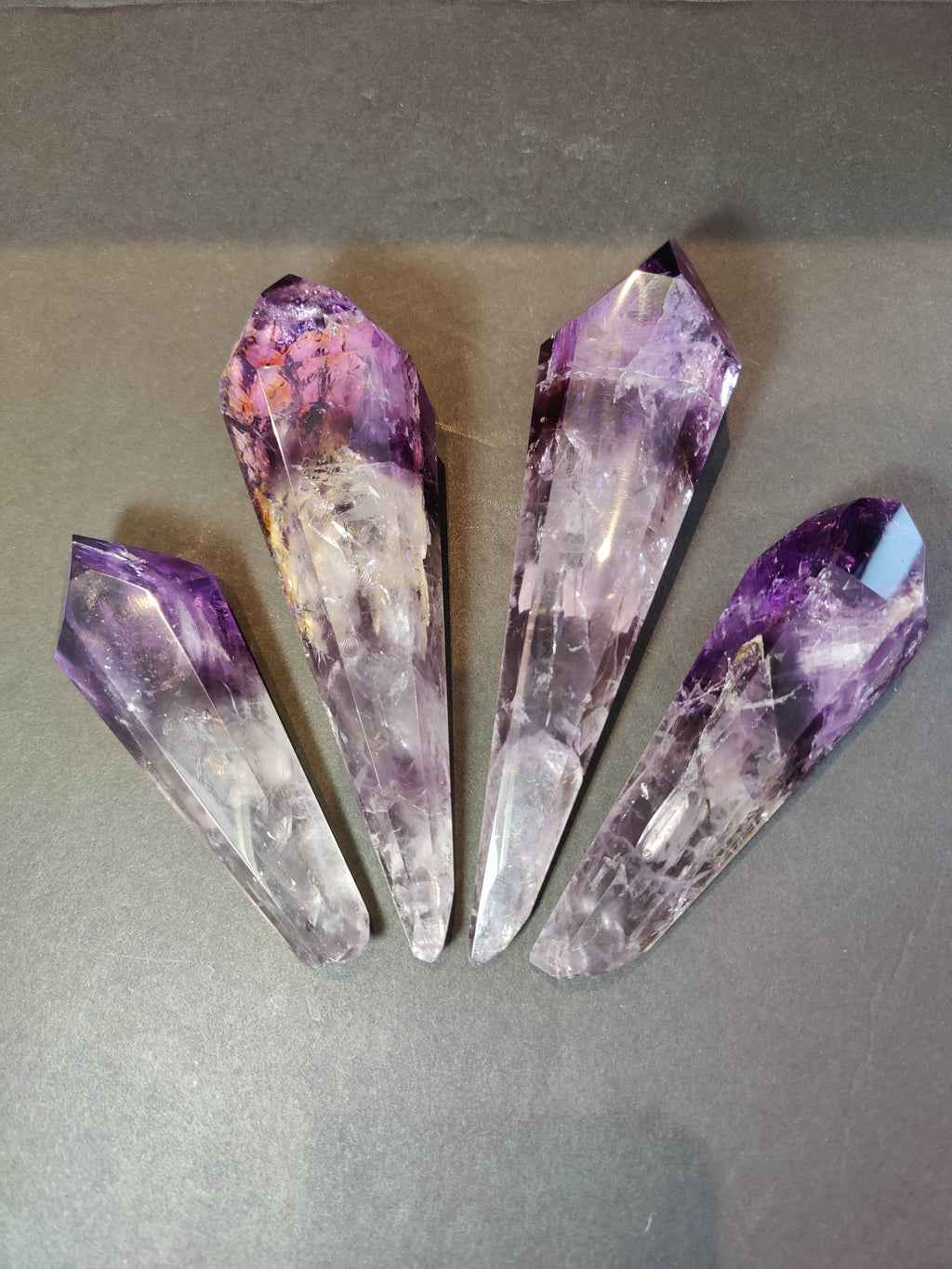 Amethyst Scepter Wand on Metal Stand