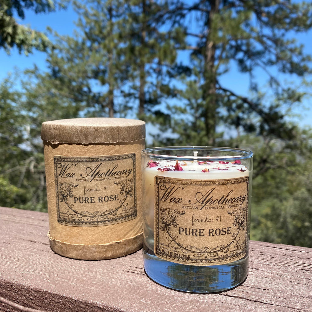 Pure Rose Botanical Candle - 7 oz Scotch Glass