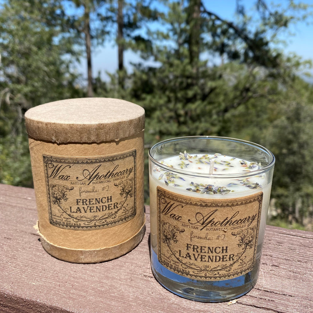 French Lavender Botanical Candle - 7 oz Scotch Glass