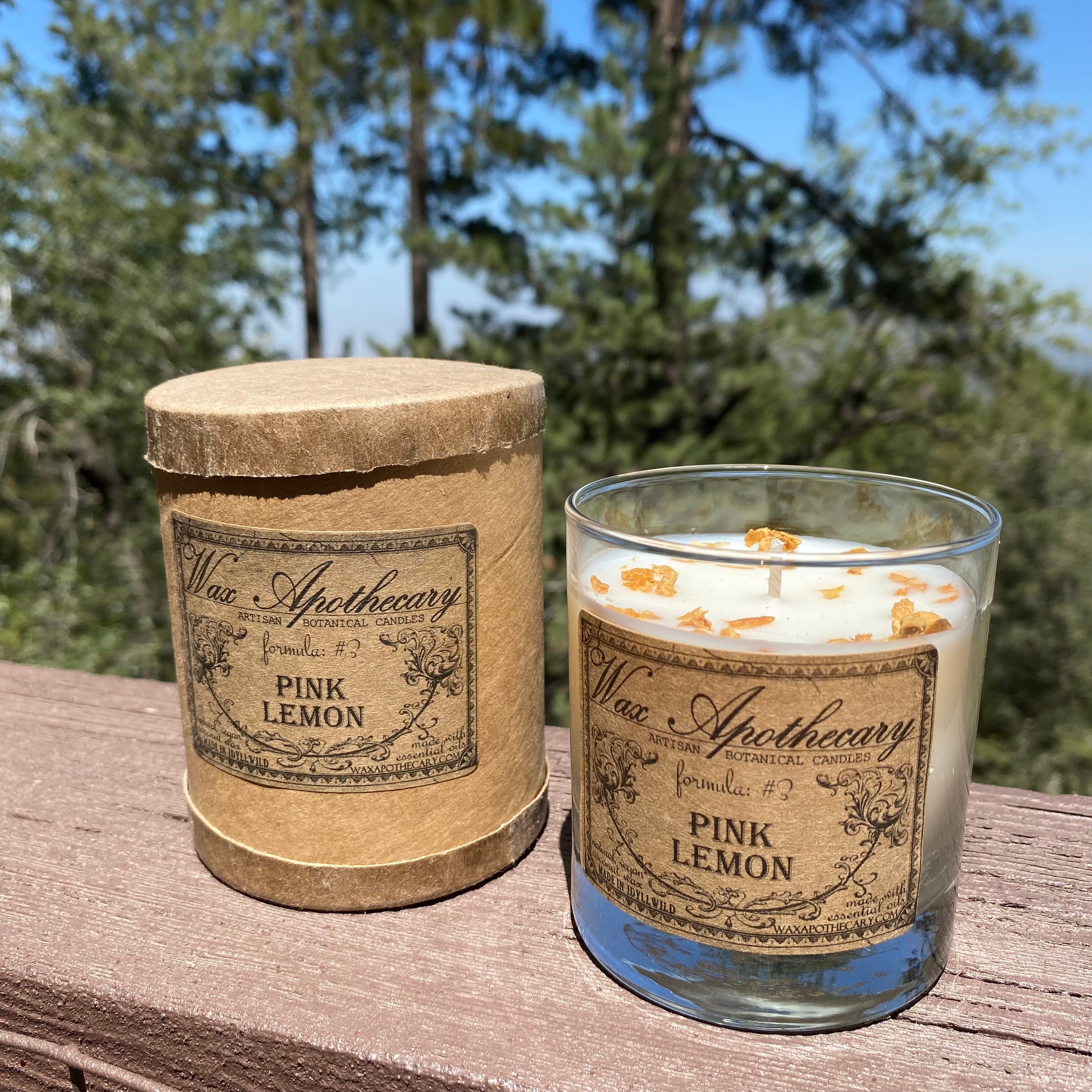 Pink Lemon Botanical Candle - 7 oz Scotch Glass