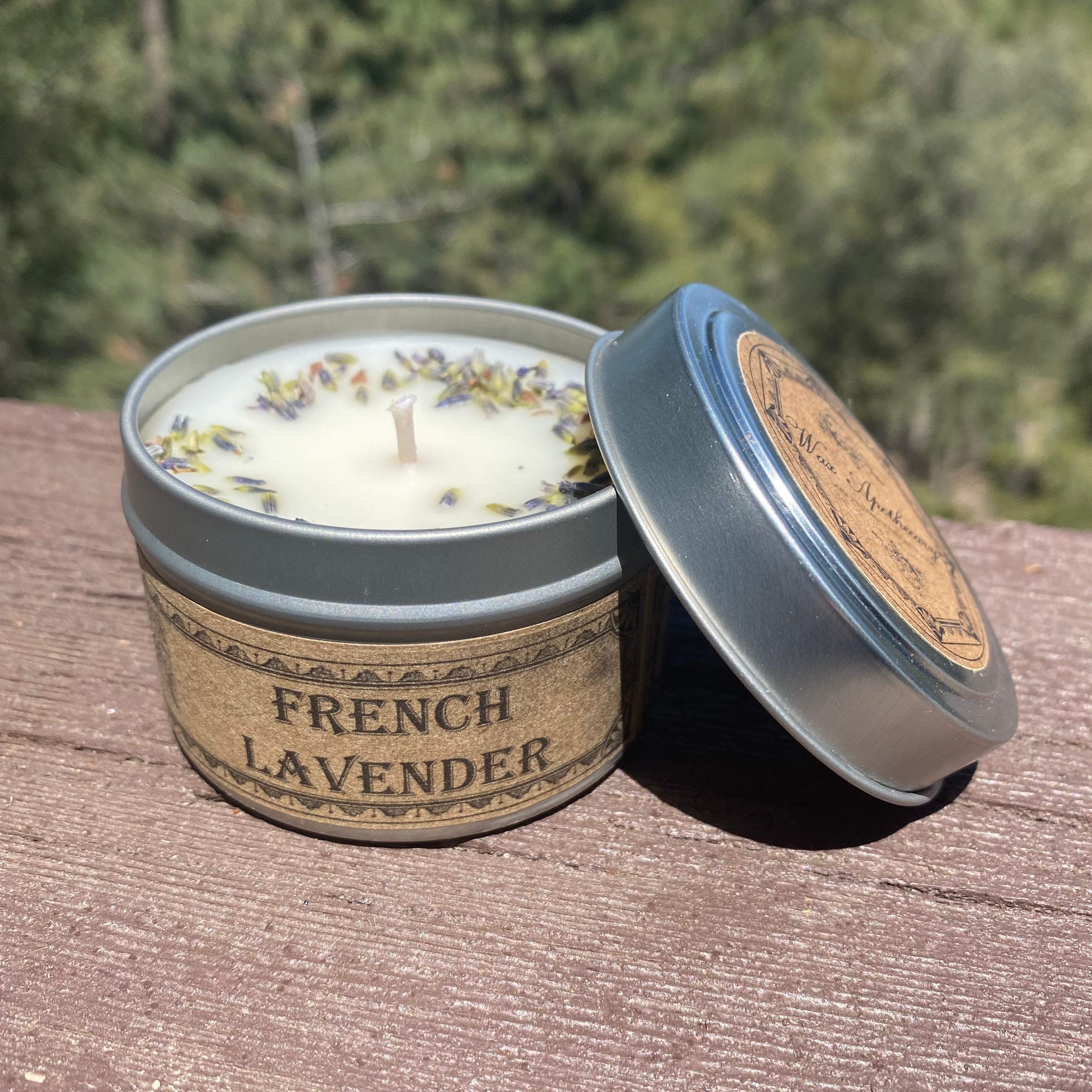 French Lavender Botanical Candle - 4 oz Travel Tin