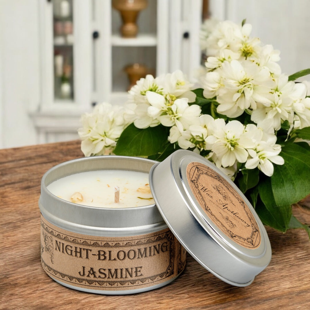 Night-Blooming Jasmine Botanical Candle - 4 oz Travel Tin