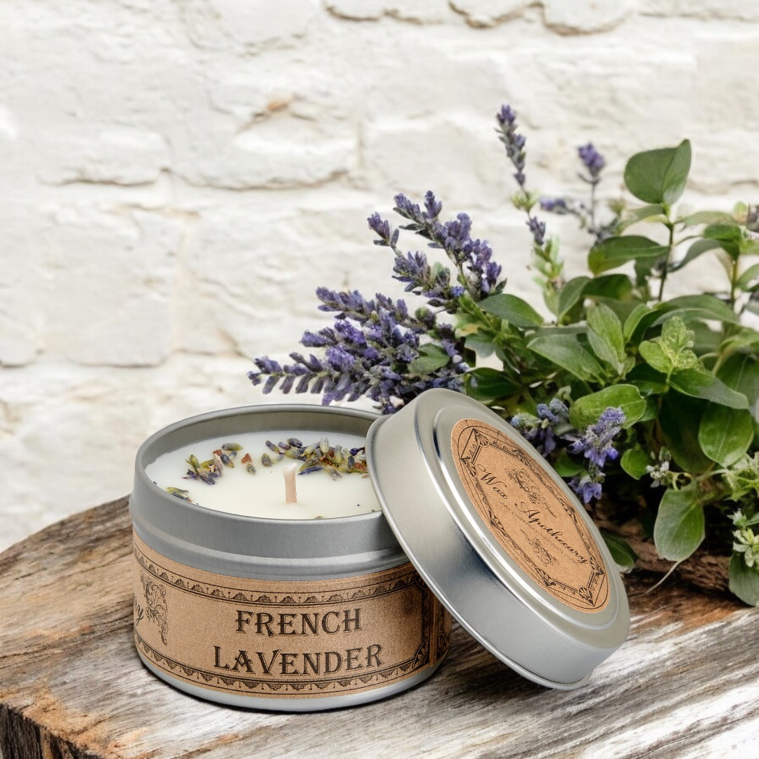 French Lavender Botanical Candle - 4 oz Travel Tin