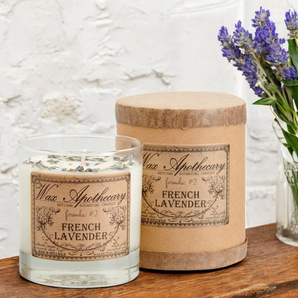 French Lavender Botanical Candle - 7 oz Scotch Glass