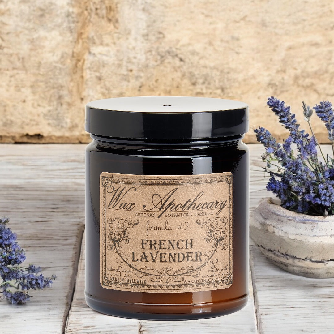 French Lavender Botanical Candle - 6 oz Amber Jar