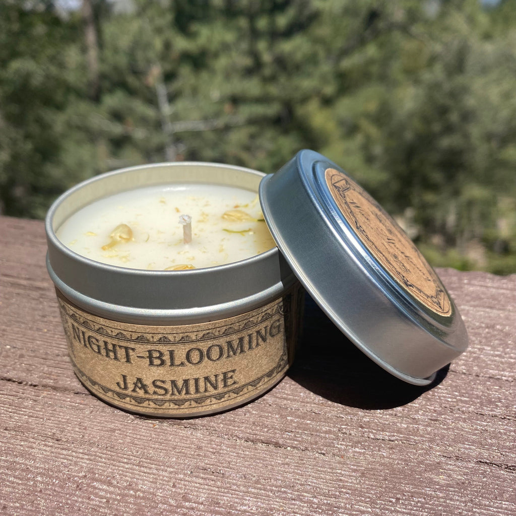 Night-Blooming Jasmine Botanical Candle - 4 oz Travel Tin