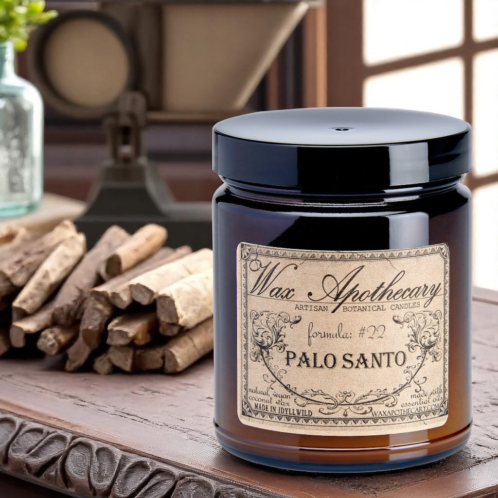 Palo Santo Botanical Candle - 6 oz Amber Jar