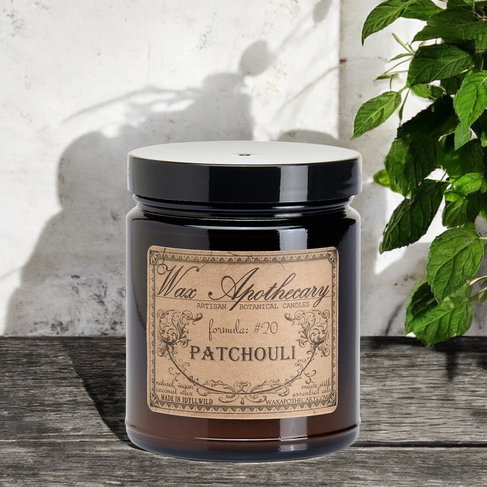 Patchouli Botanical Candle - 6 oz Amber Jar