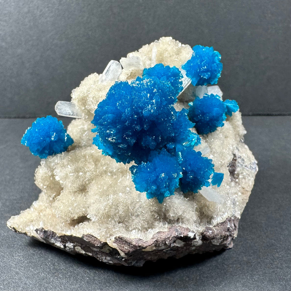 Cavansite with Stilbite on Matrix