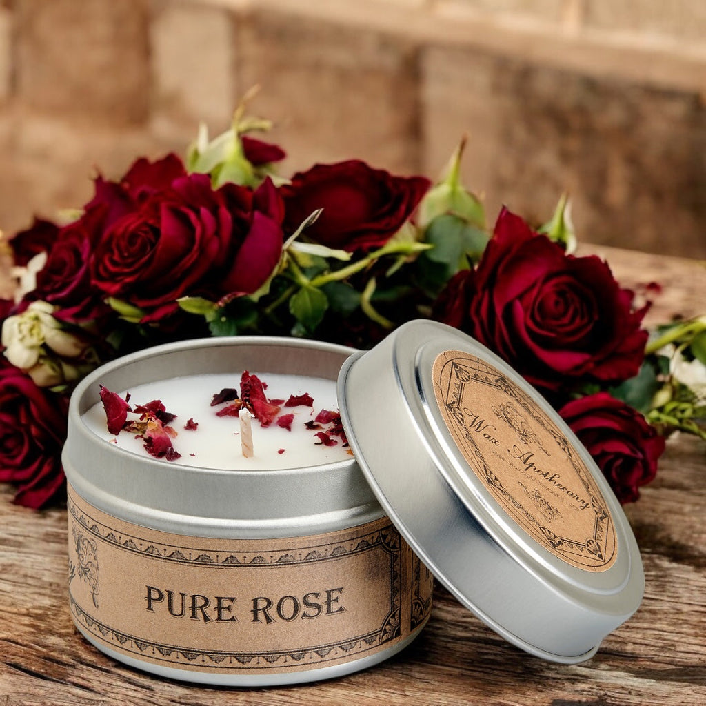 Pure Rose Botanical Candle - 4 oz Travel Tin