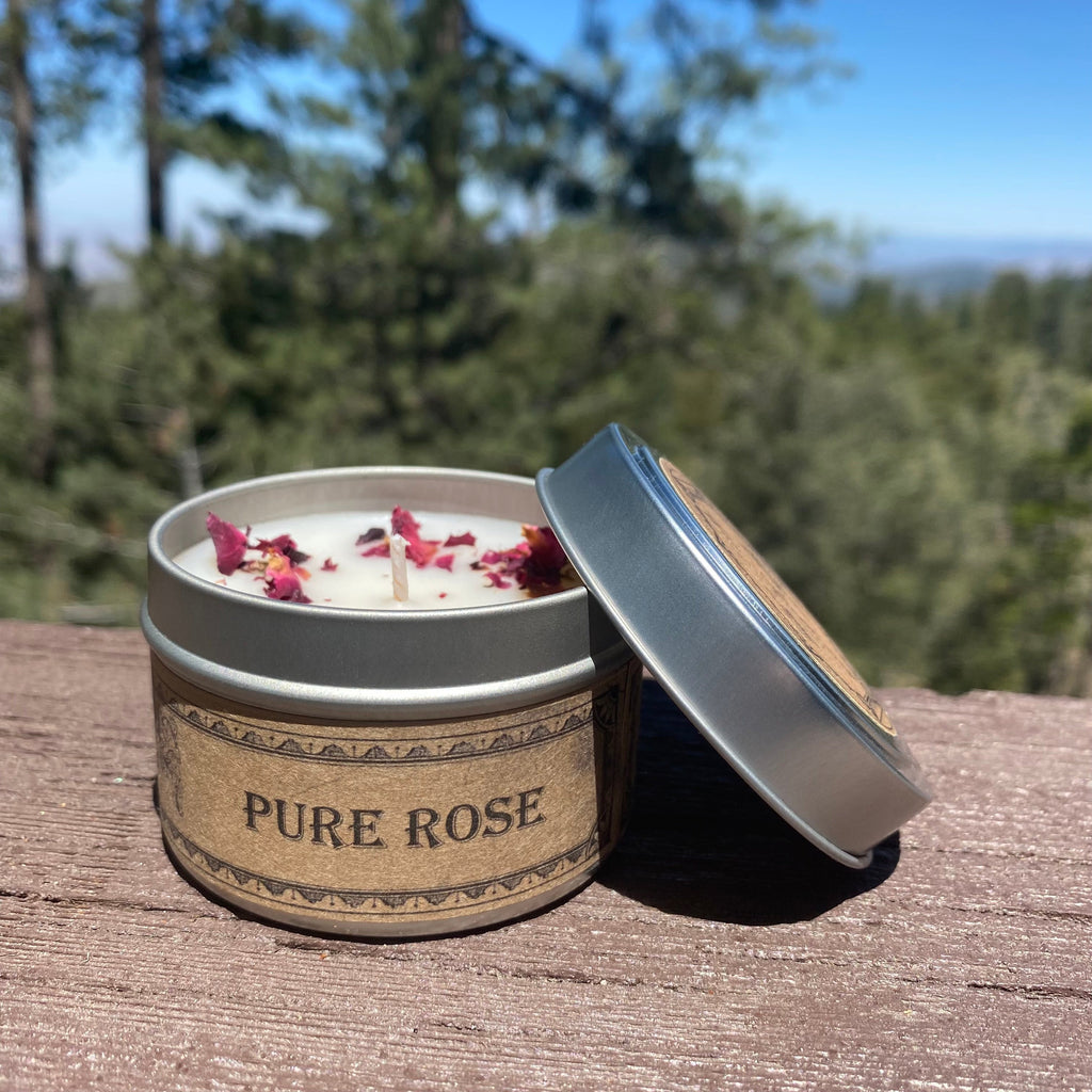 Pure Rose Botanical Candle - 4 oz Travel Tin