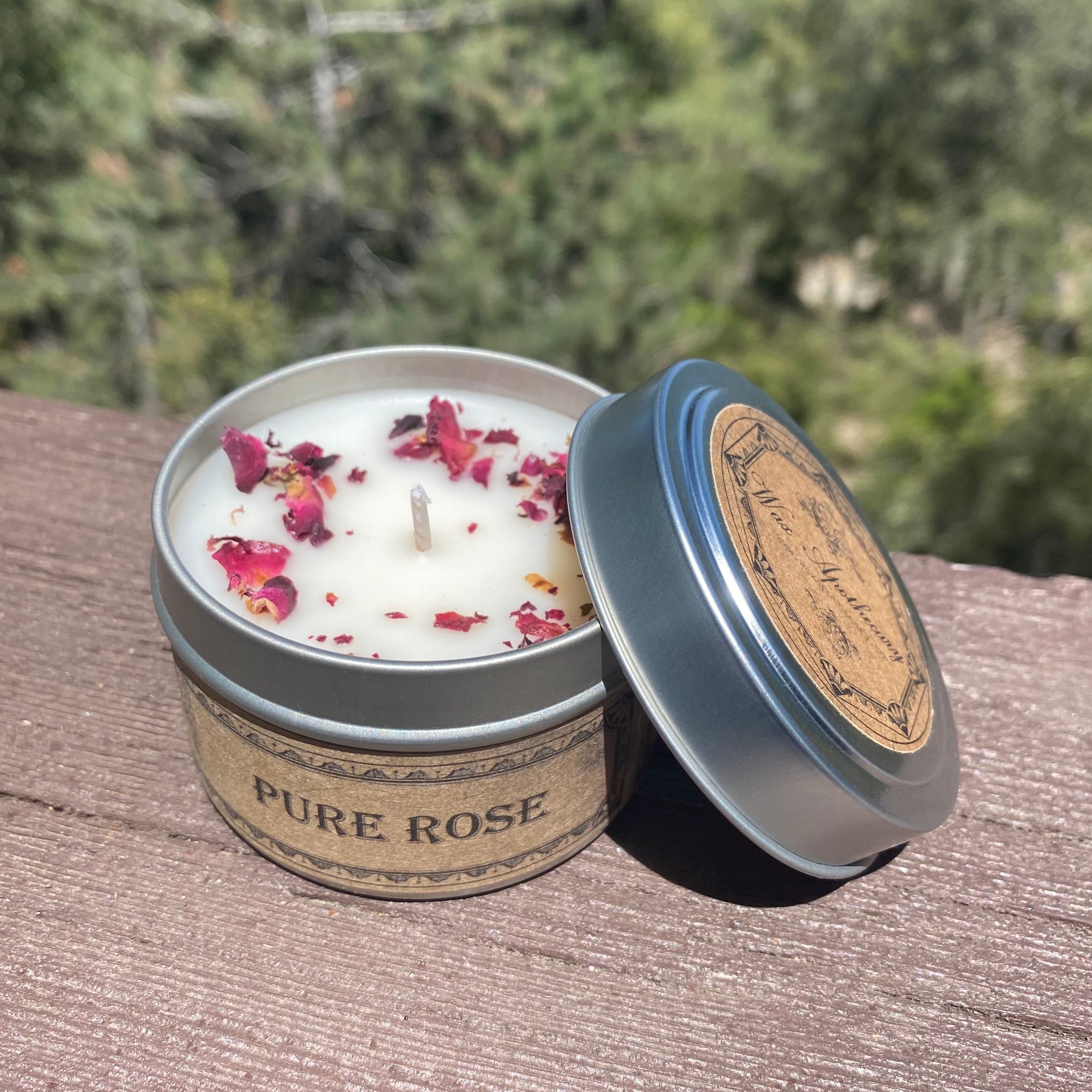 Pure Rose Botanical Candle - 4 oz Travel Tin