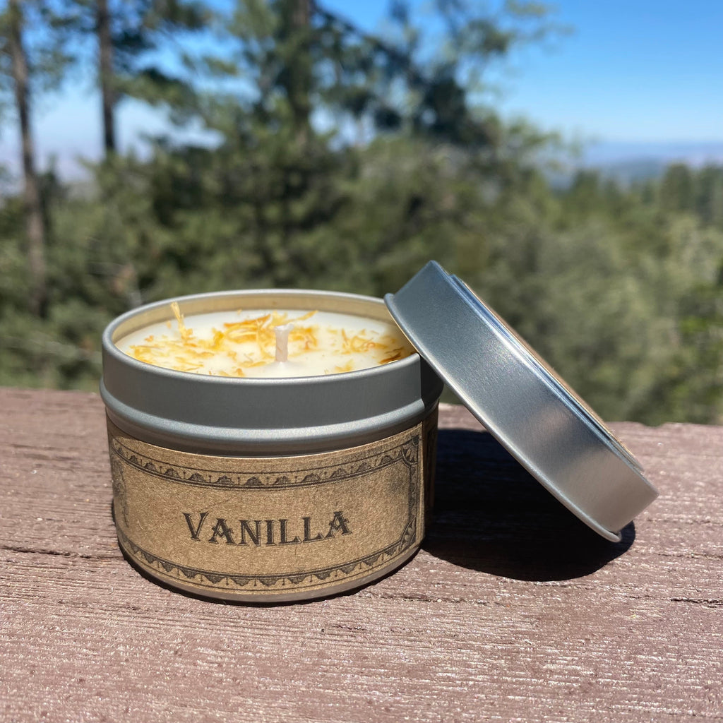 Vanilla Botanical Candle - 4 oz Travel Tin