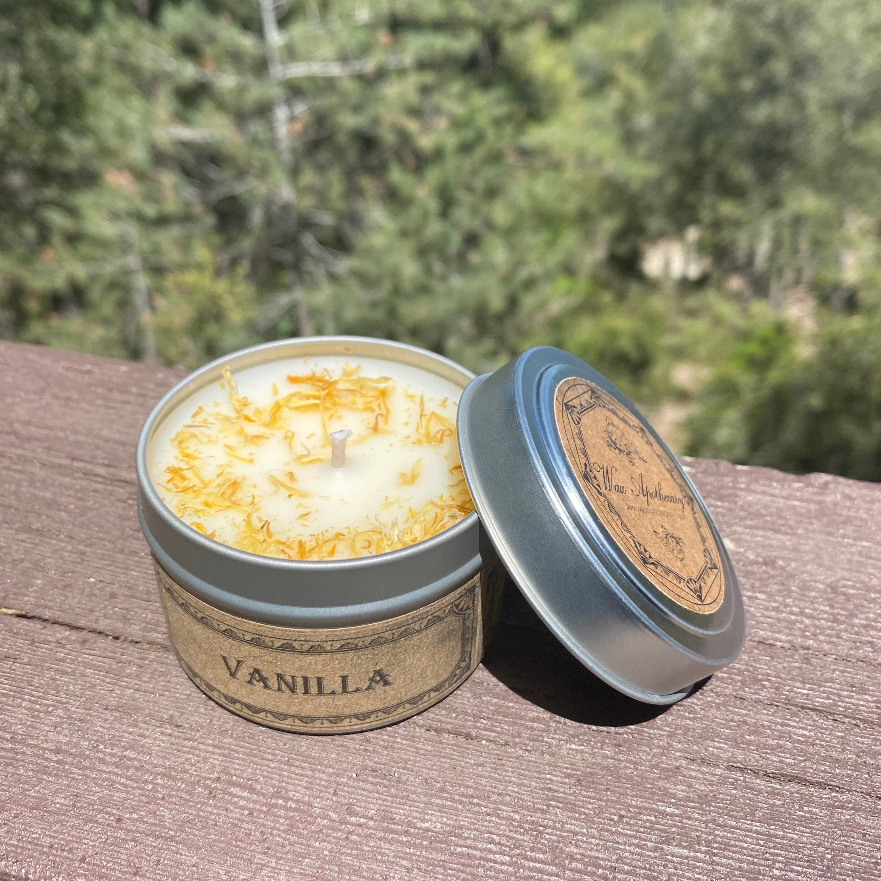 Vanilla Botanical Candle - 4 oz Travel Tin