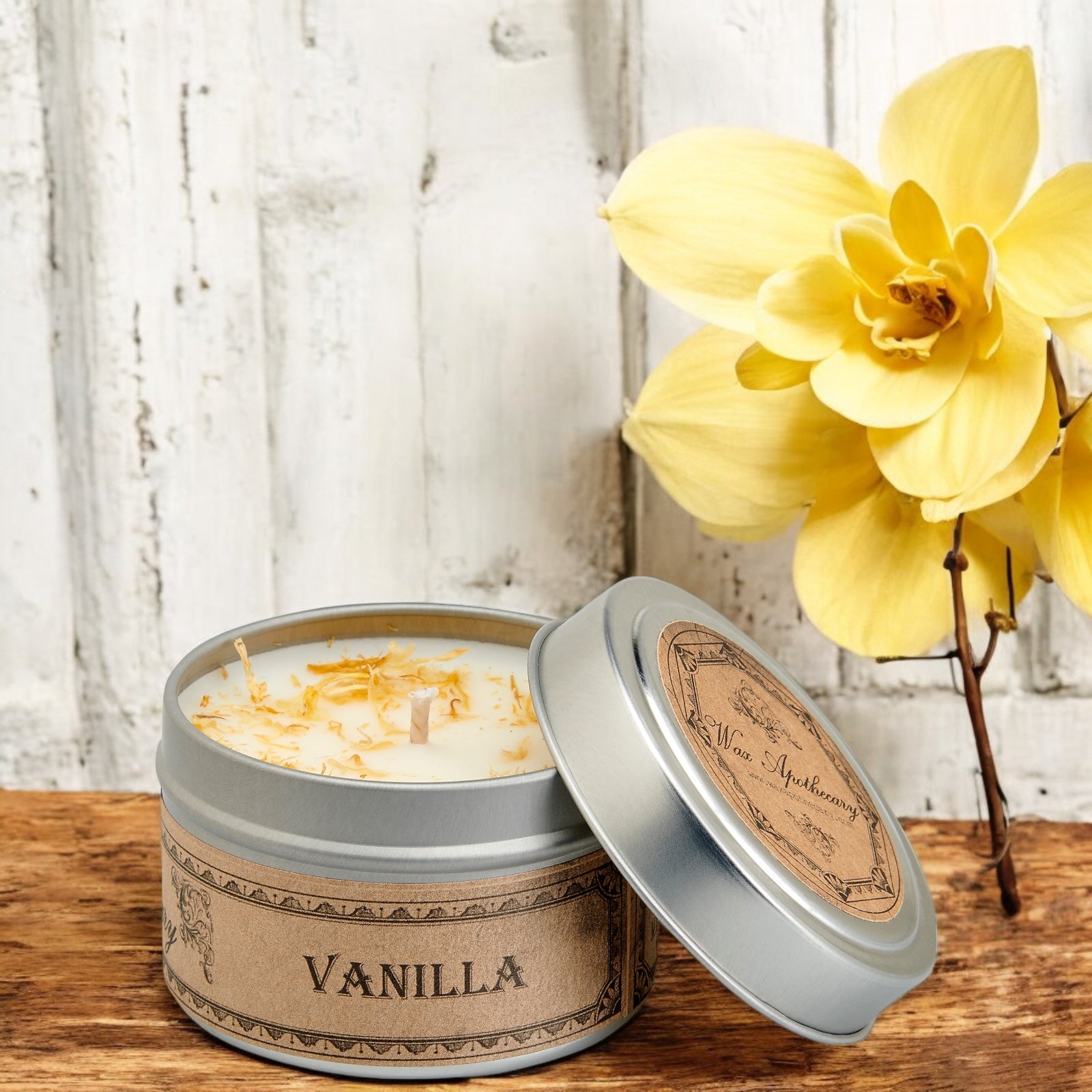 Vanilla Botanical Candle - 4 oz Travel Tin