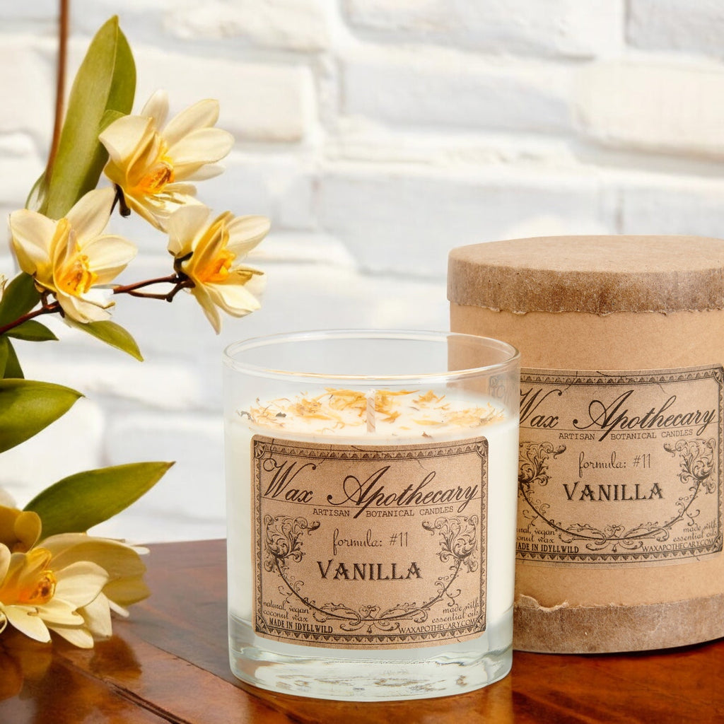 Vanilla Botanical Candle - 7 oz Scotch Glass