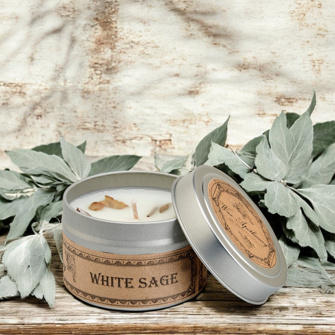 White Sage Botanical Candle - 4 oz Travel Tin