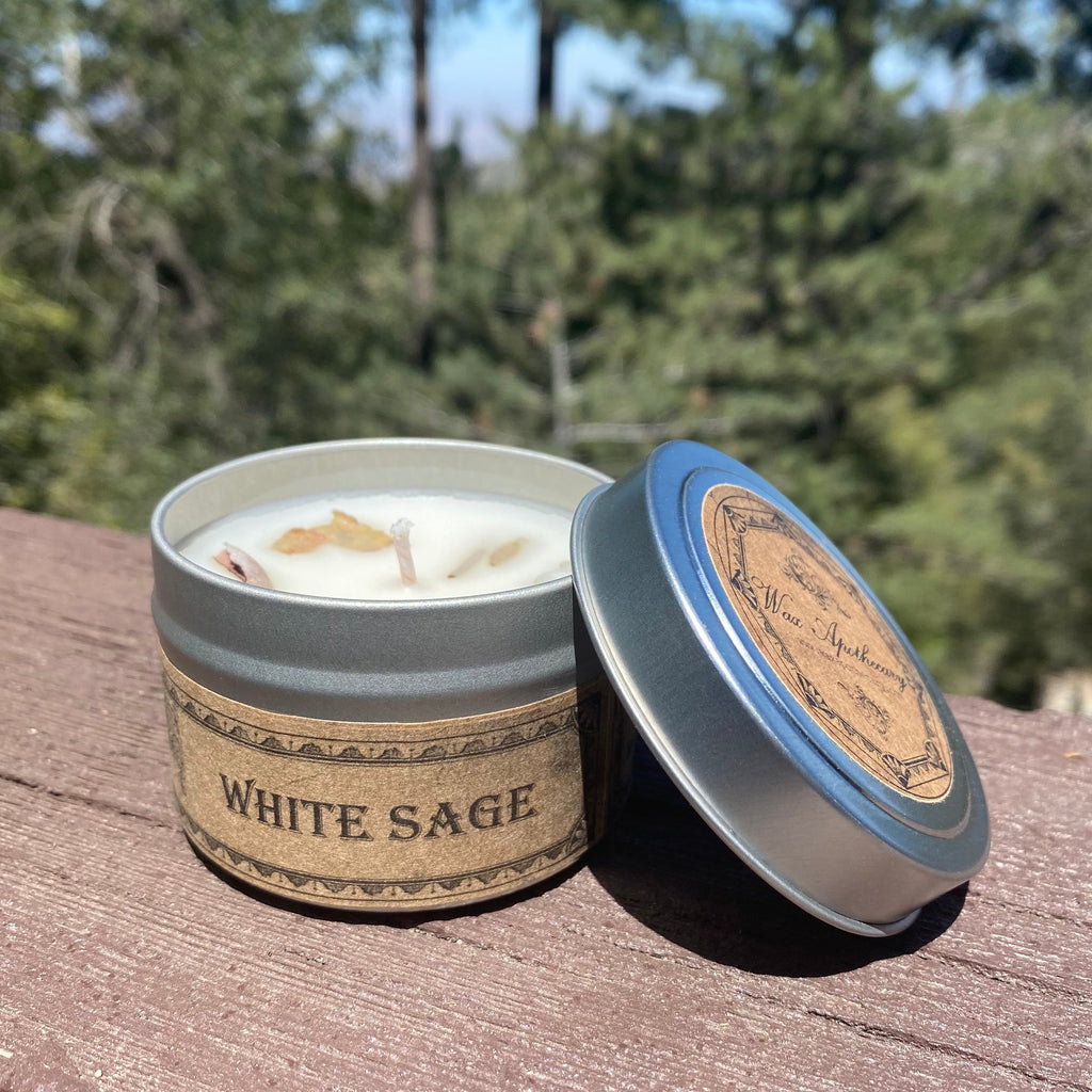 White Sage Botanical Candle - 4 oz Travel Tin