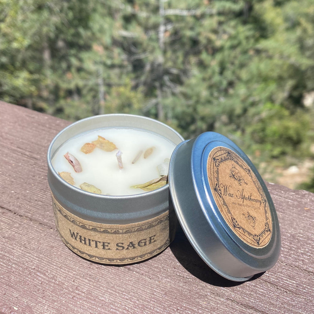 White Sage Botanical Candle - 4 oz Travel Tin