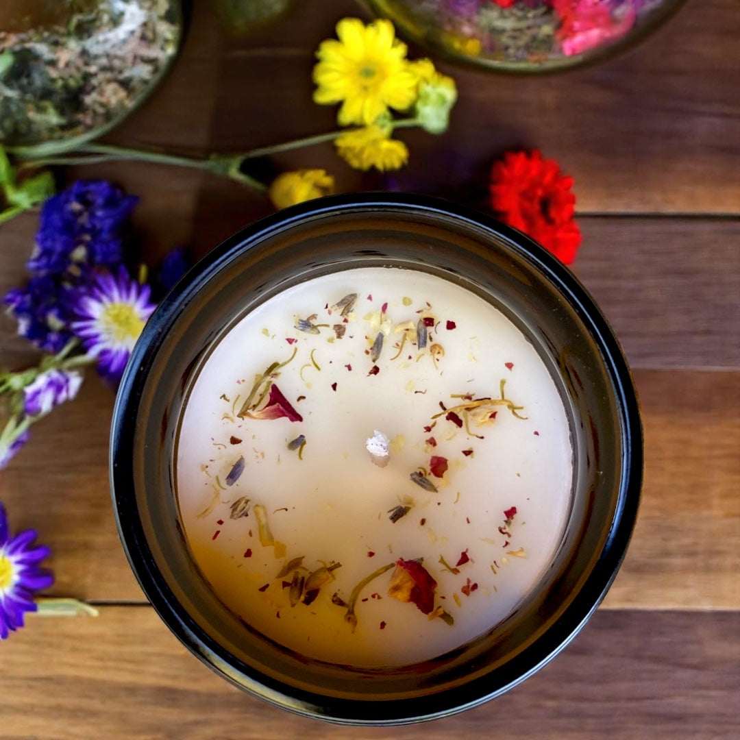 Wildflowers Botanical Candle - 6 oz Amber Jar