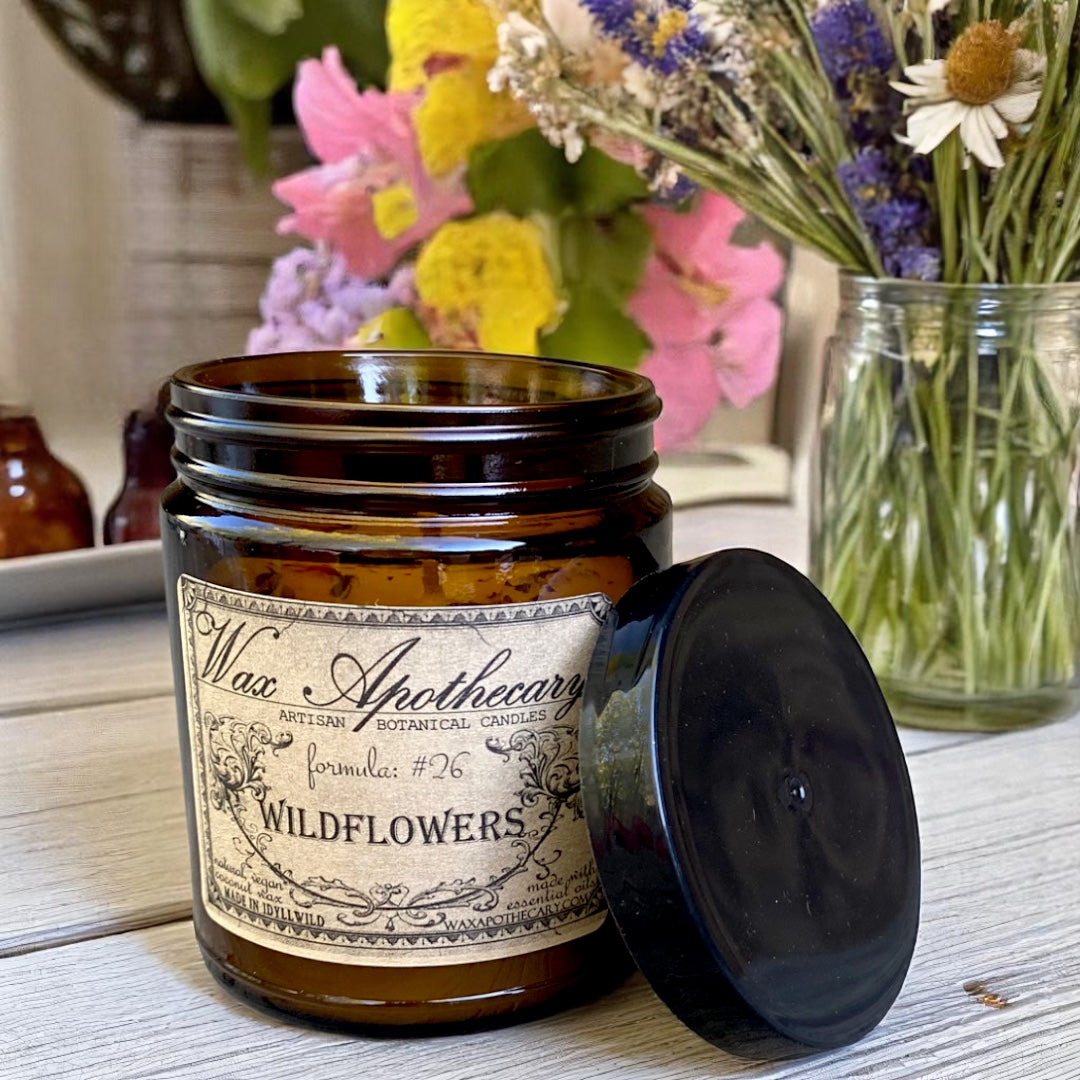 Wildflowers Botanical Candle - 6 oz Amber Jar