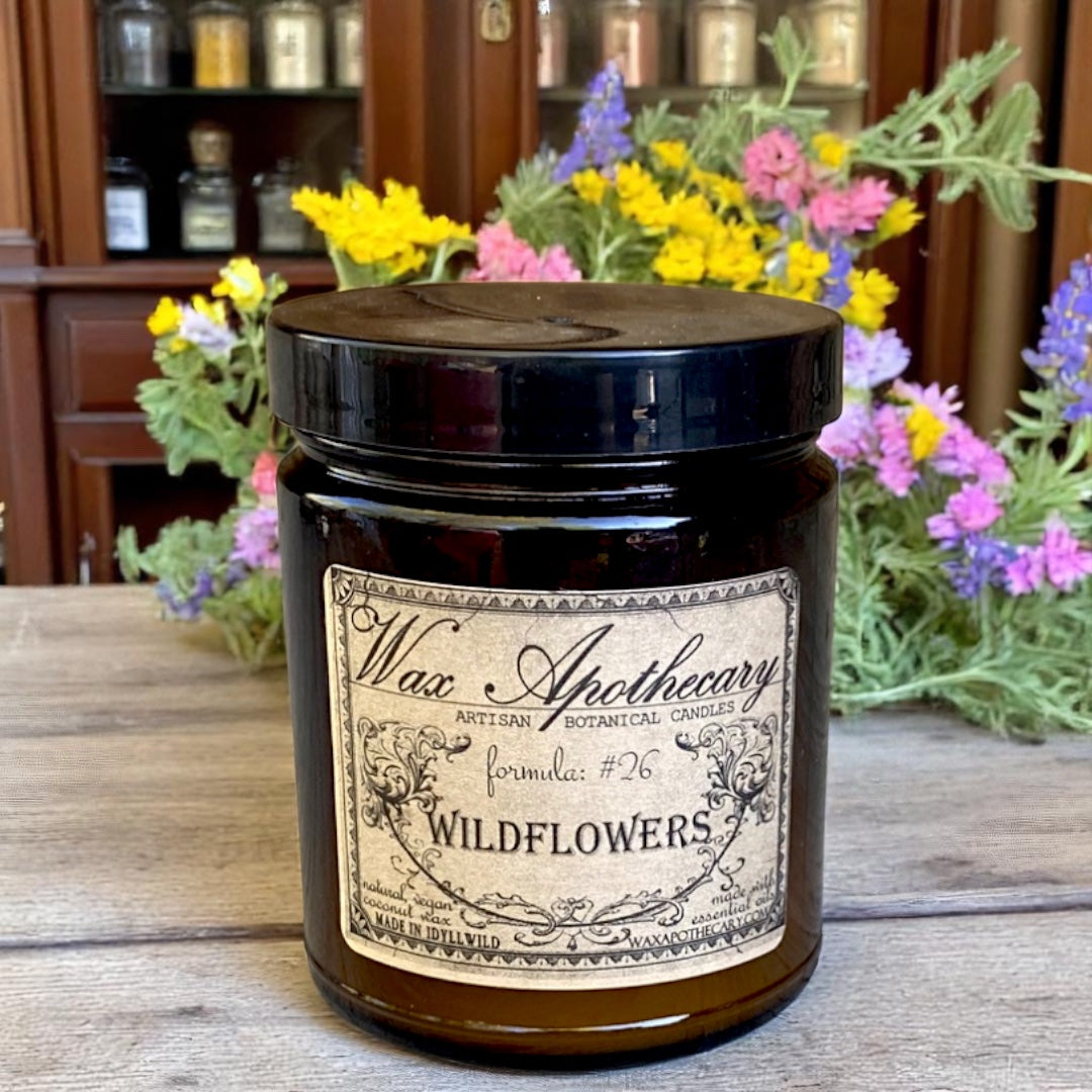 Wildflowers Botanical Candle - 6 oz Amber Jar