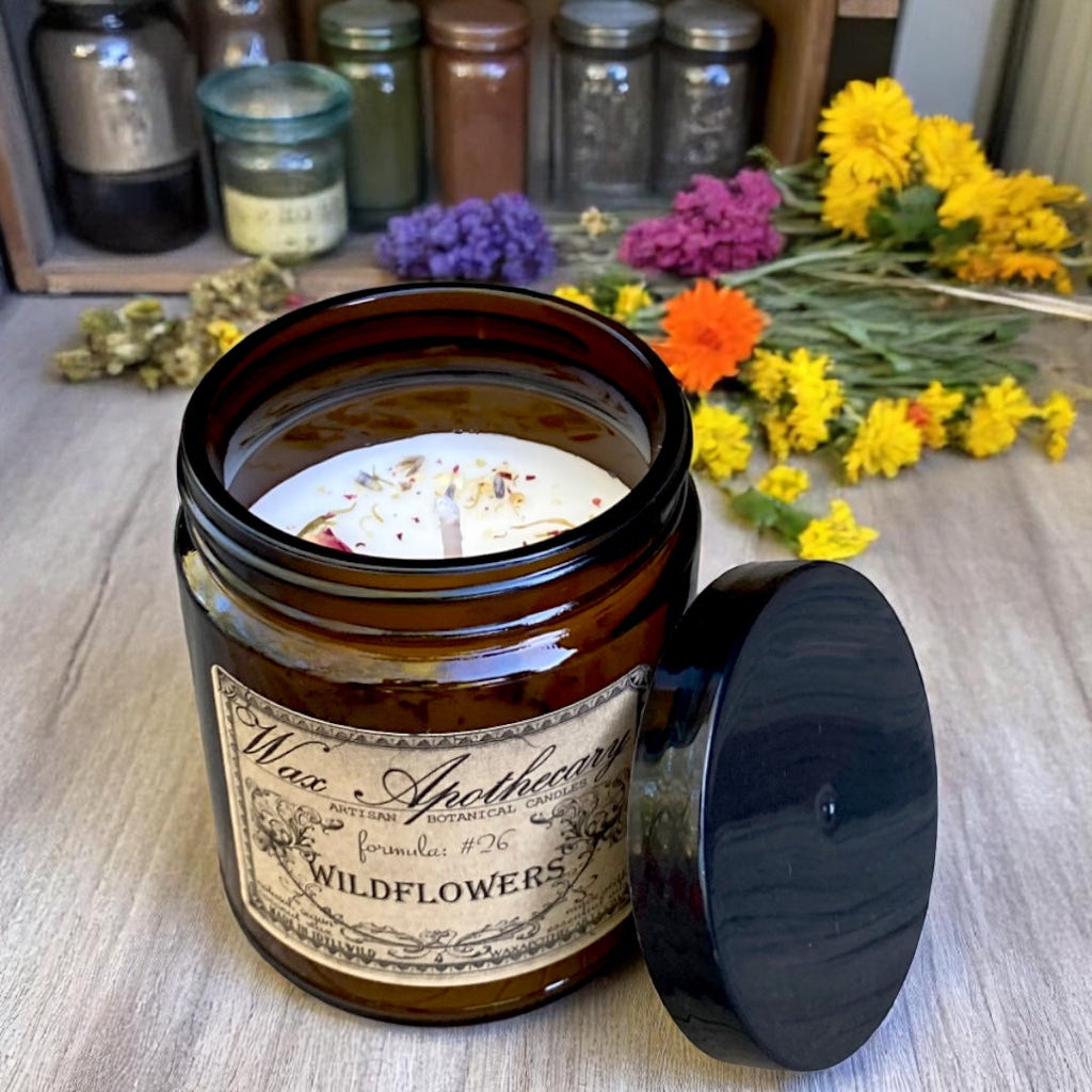 Wildflowers Botanical Candle - 6 oz Amber Jar