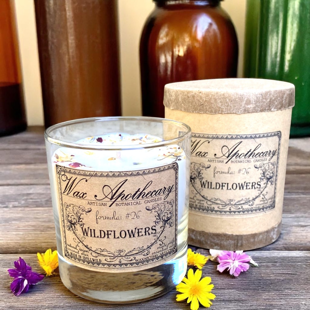Wildflowers Botanical Candle - 7 oz Scotch Glass