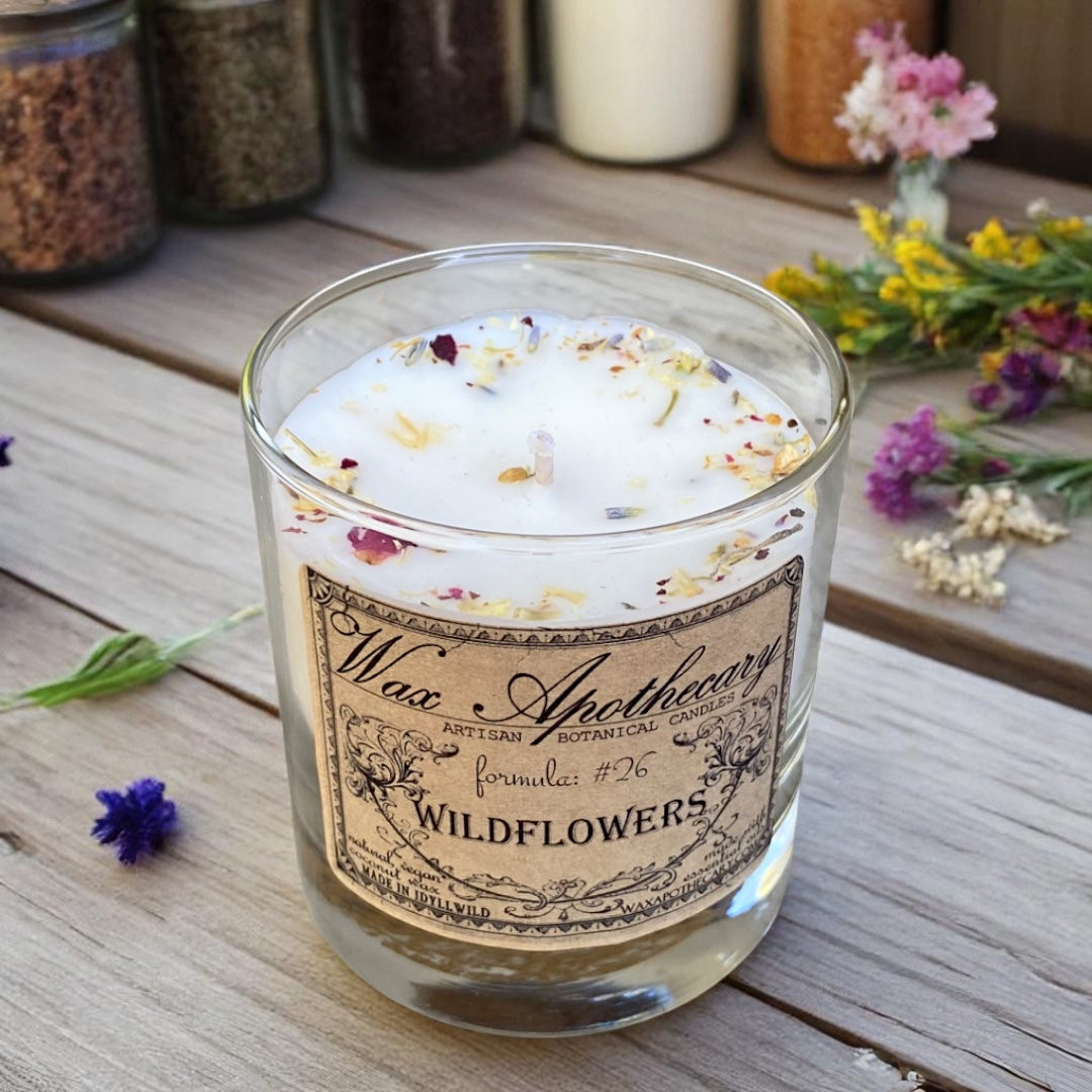 Wildflowers Botanical Candle - 7 oz Scotch Glass