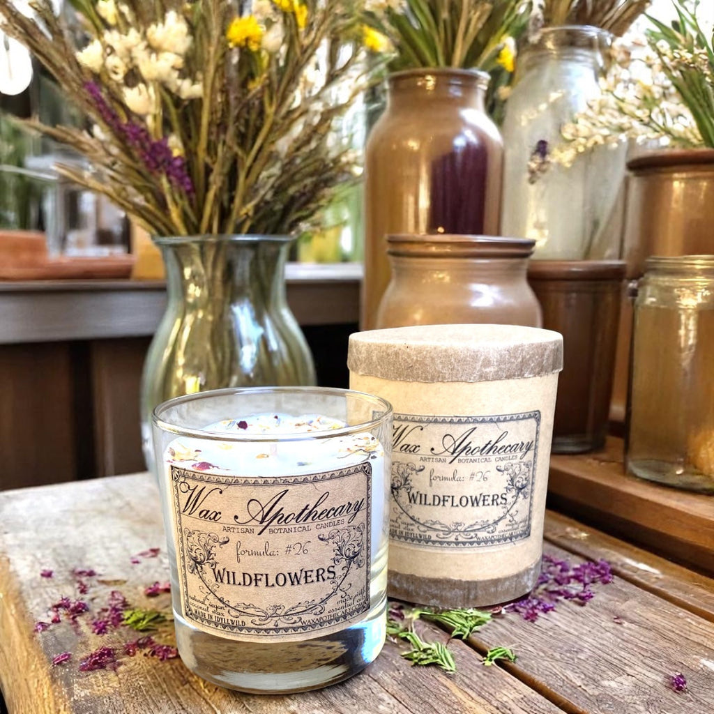 Wildflowers Botanical Candle - 7 oz Scotch Glass