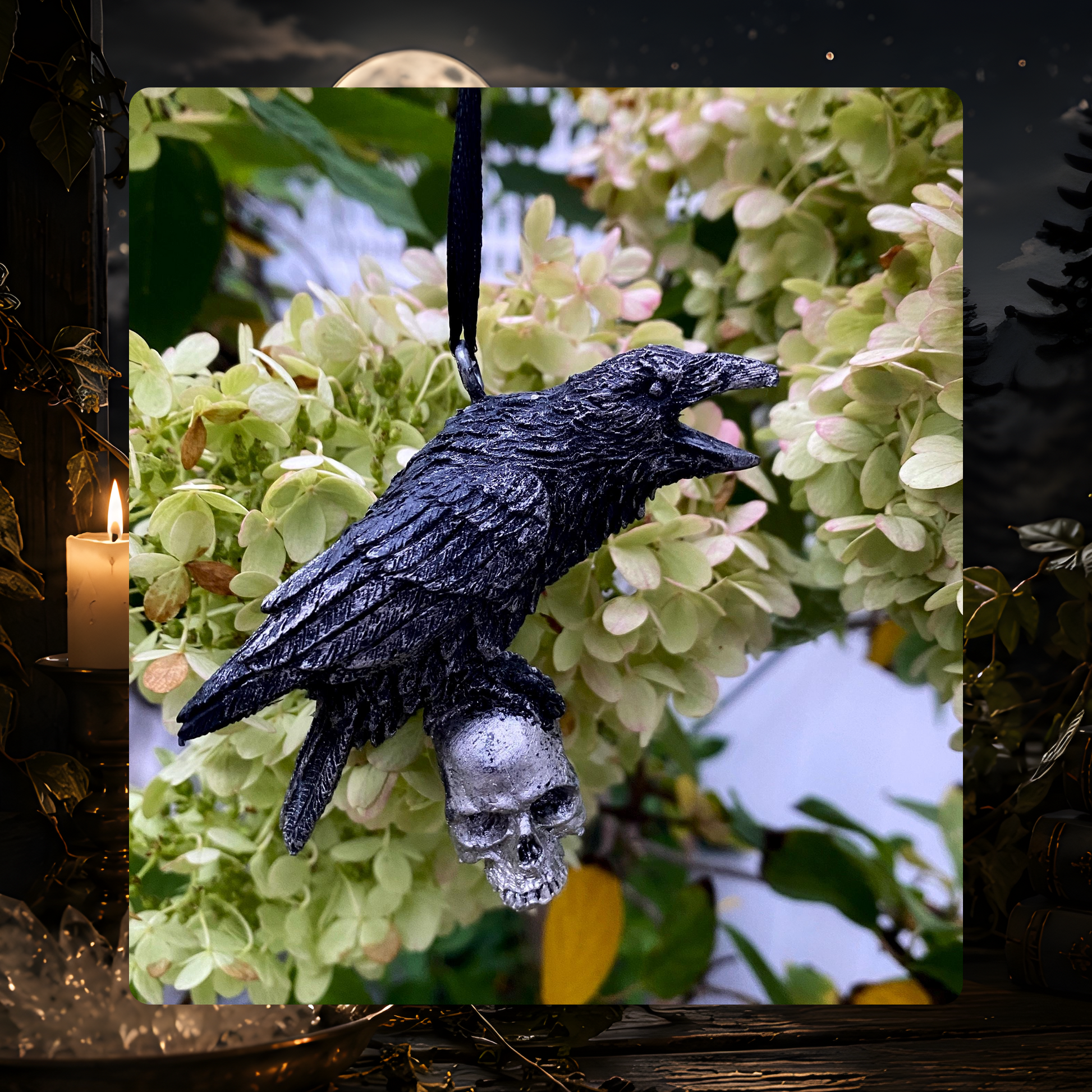 Raven & Skull Ornament