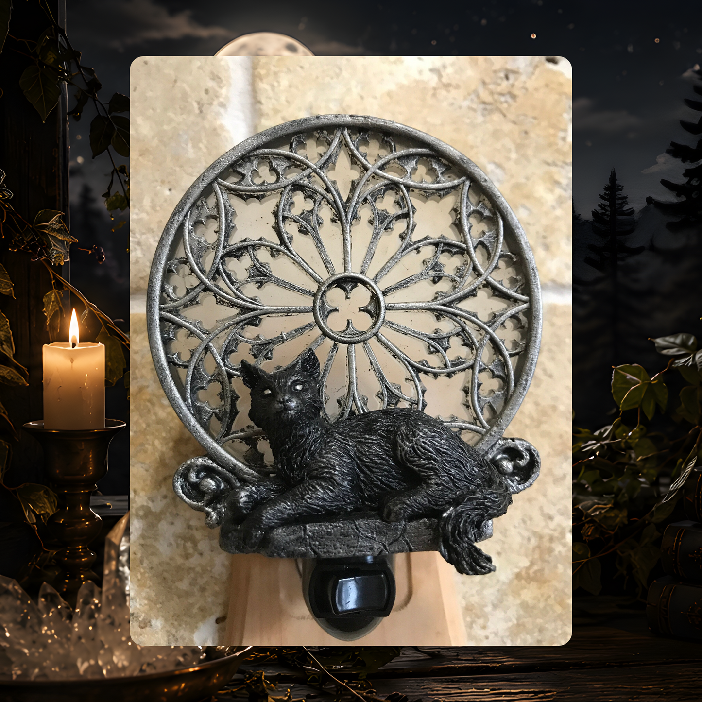 Gothic Cat Cathedral Nightlight