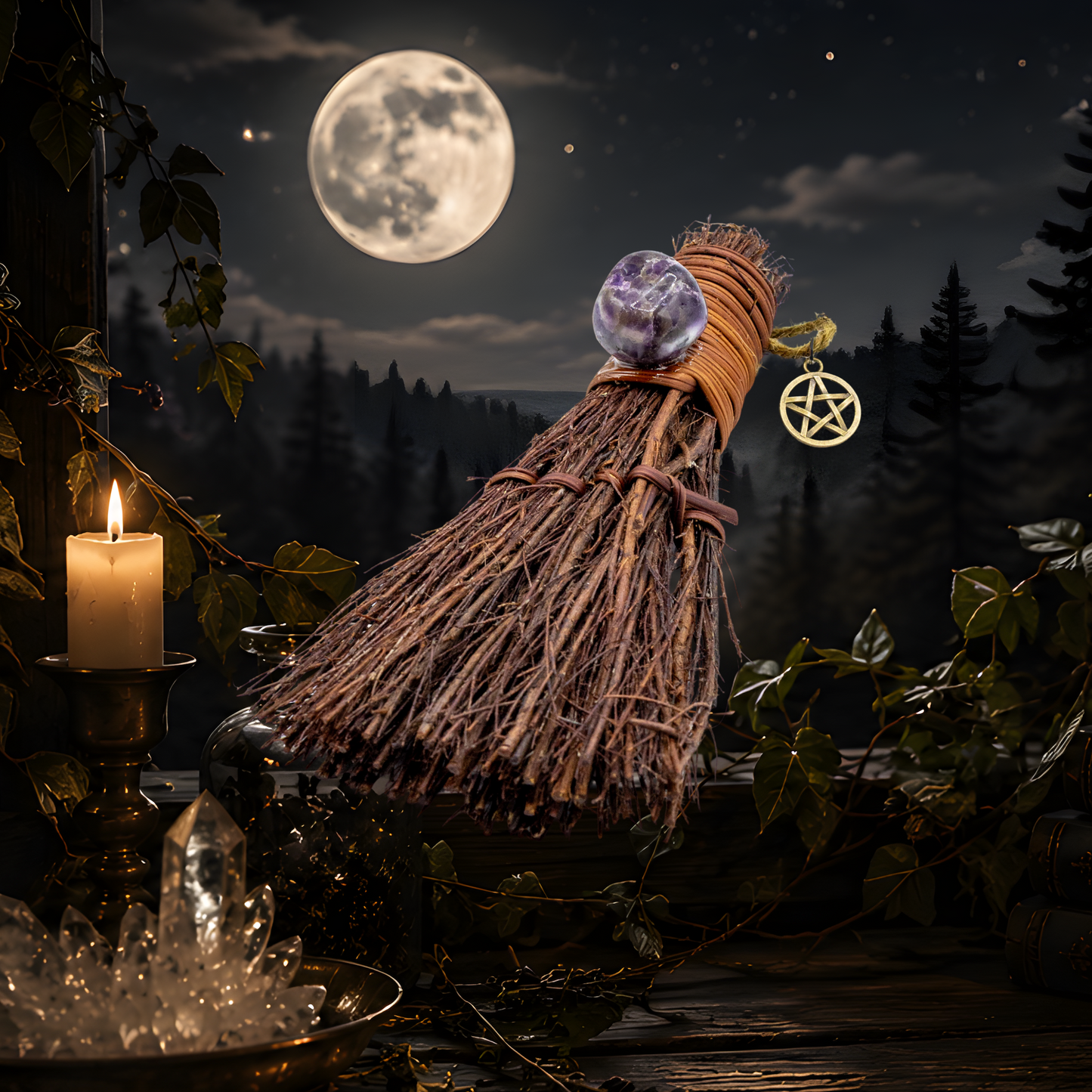 Amethyst Cinnamon Witch's Broom