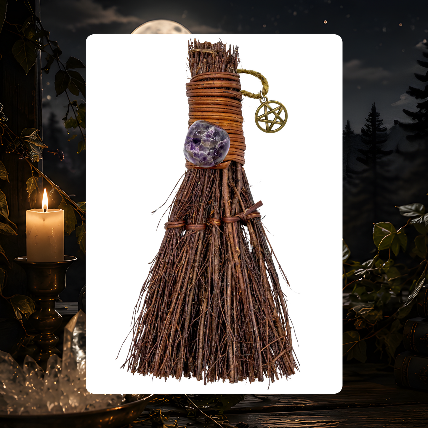 Amethyst Cinnamon Witch's Broom