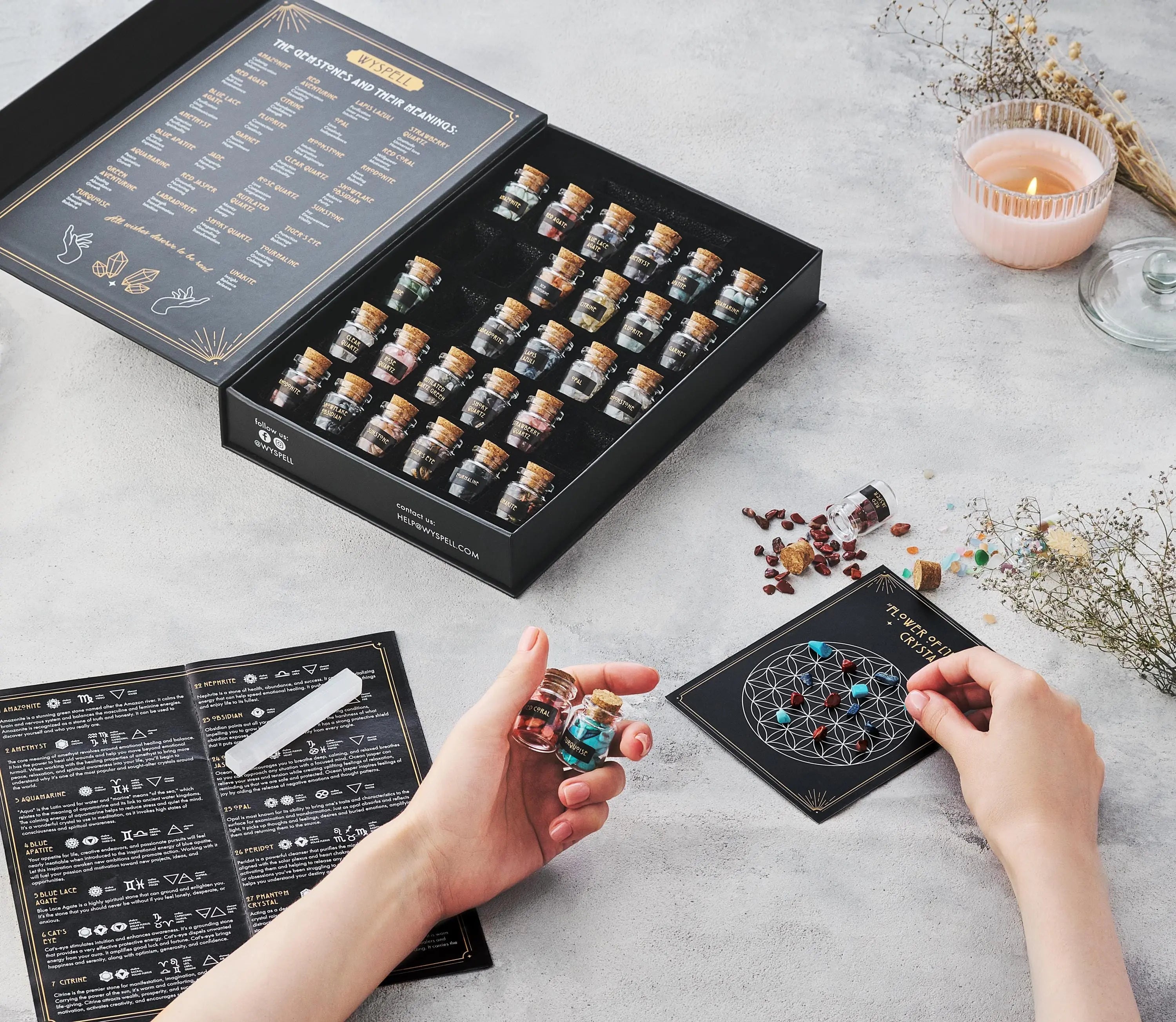 30-Piece Gemstone Spell Jar Kit
