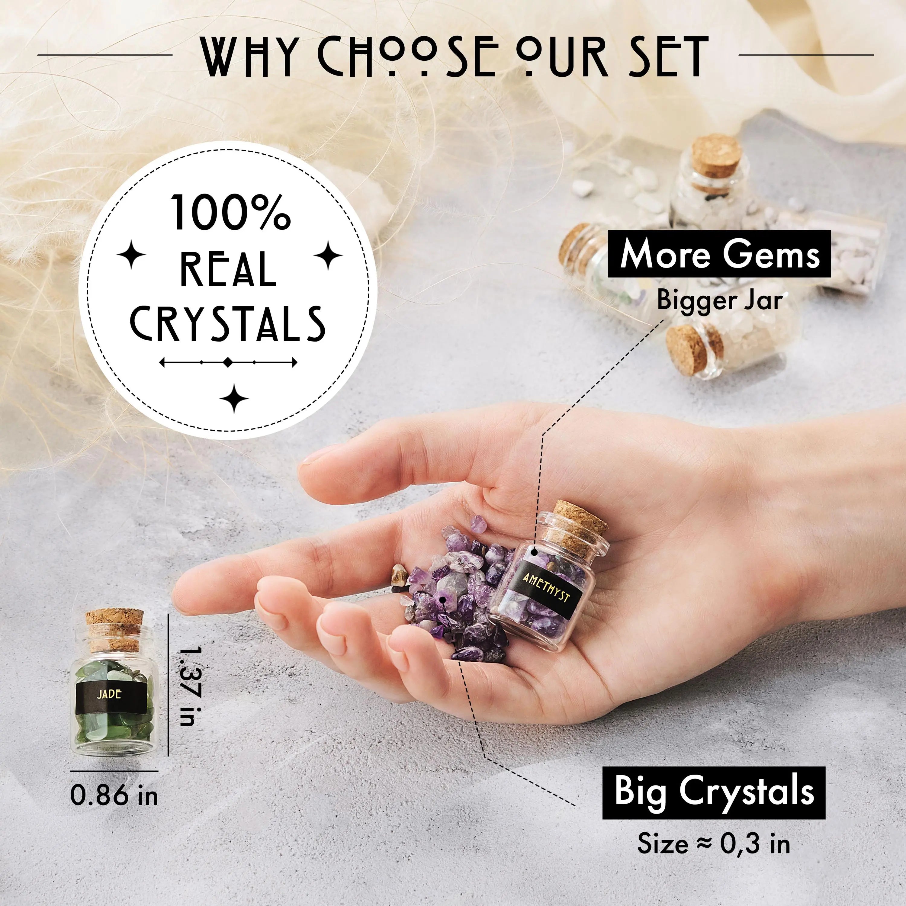 30-Piece Gemstone Spell Jar Kit