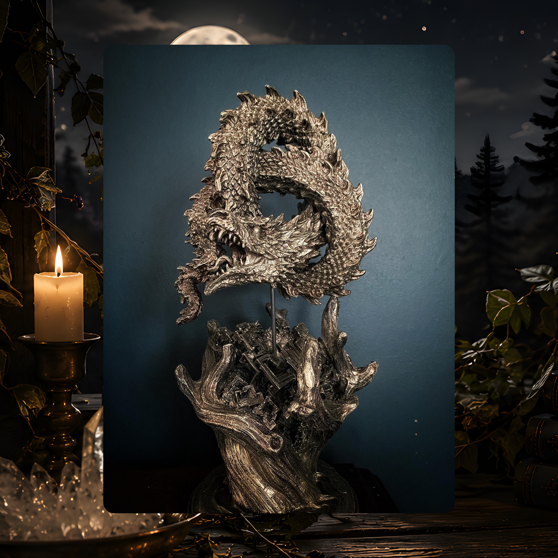 Ouroboros World Serpent Statue