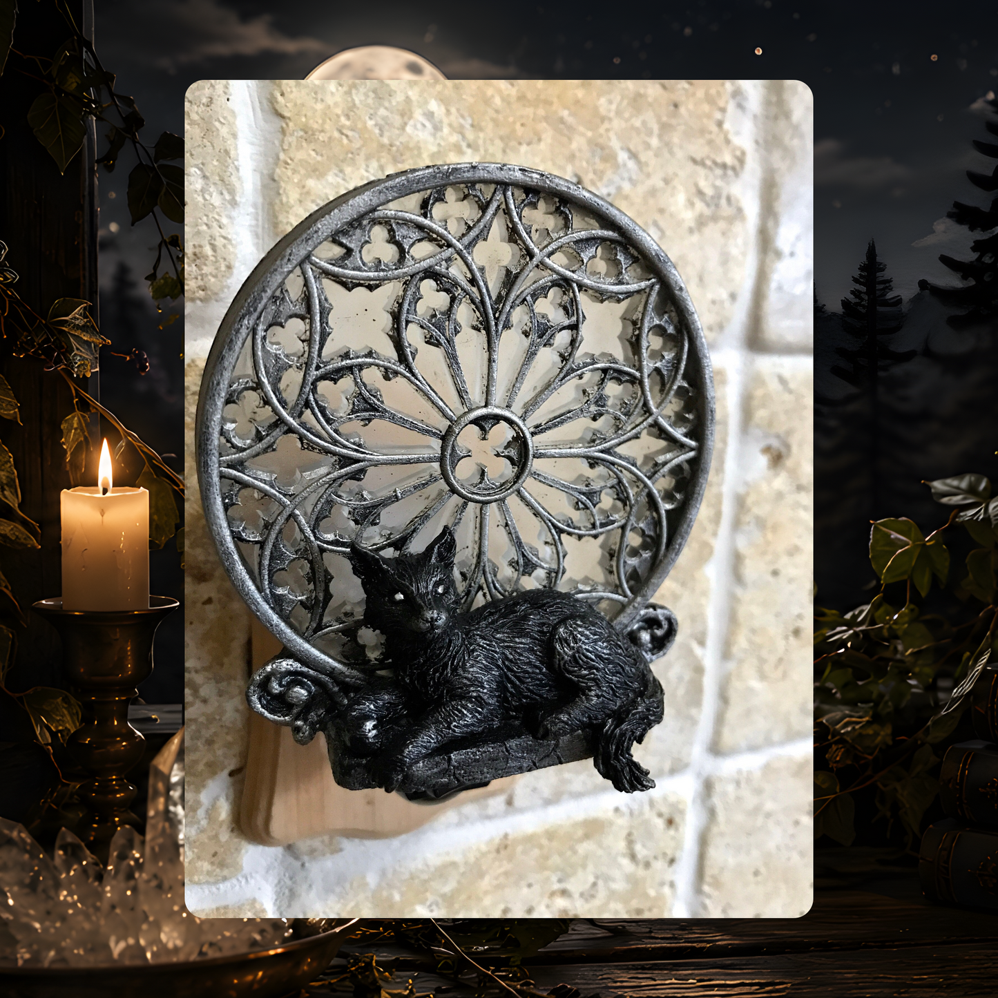 Gothic Cat Cathedral Nightlight