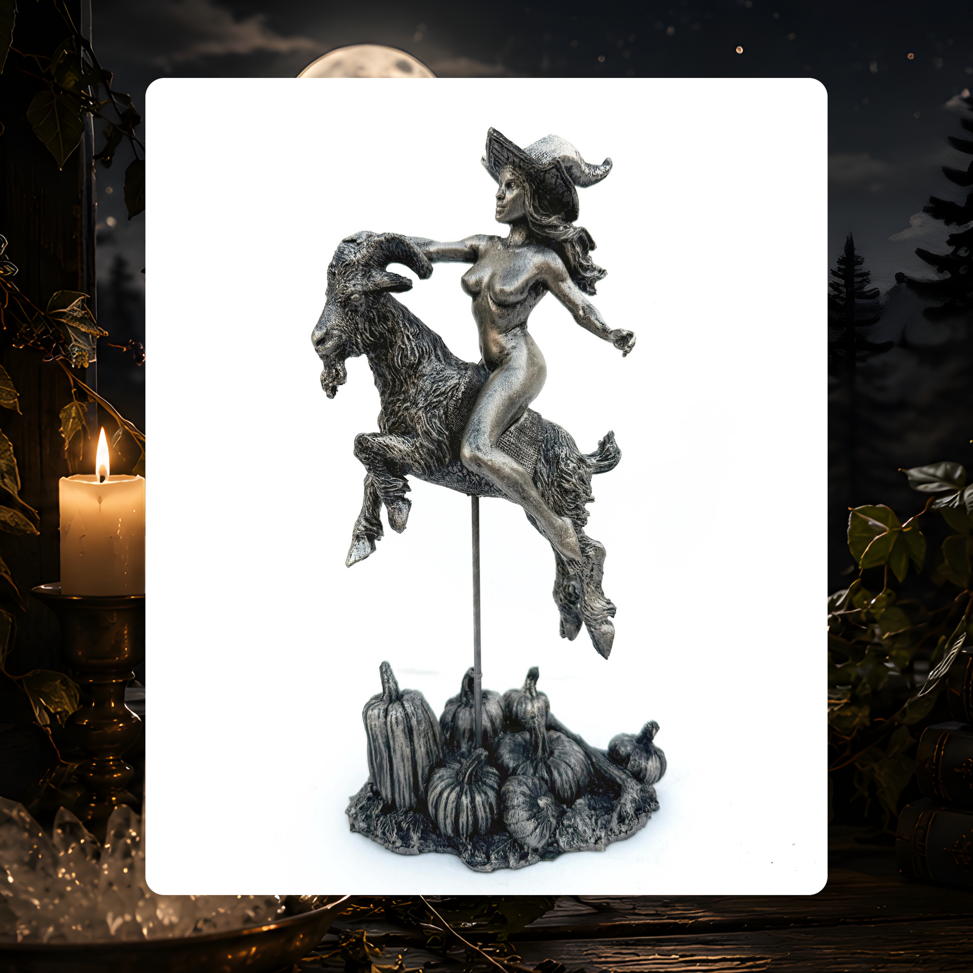 Witch's Sabbath Goat Rider Statue