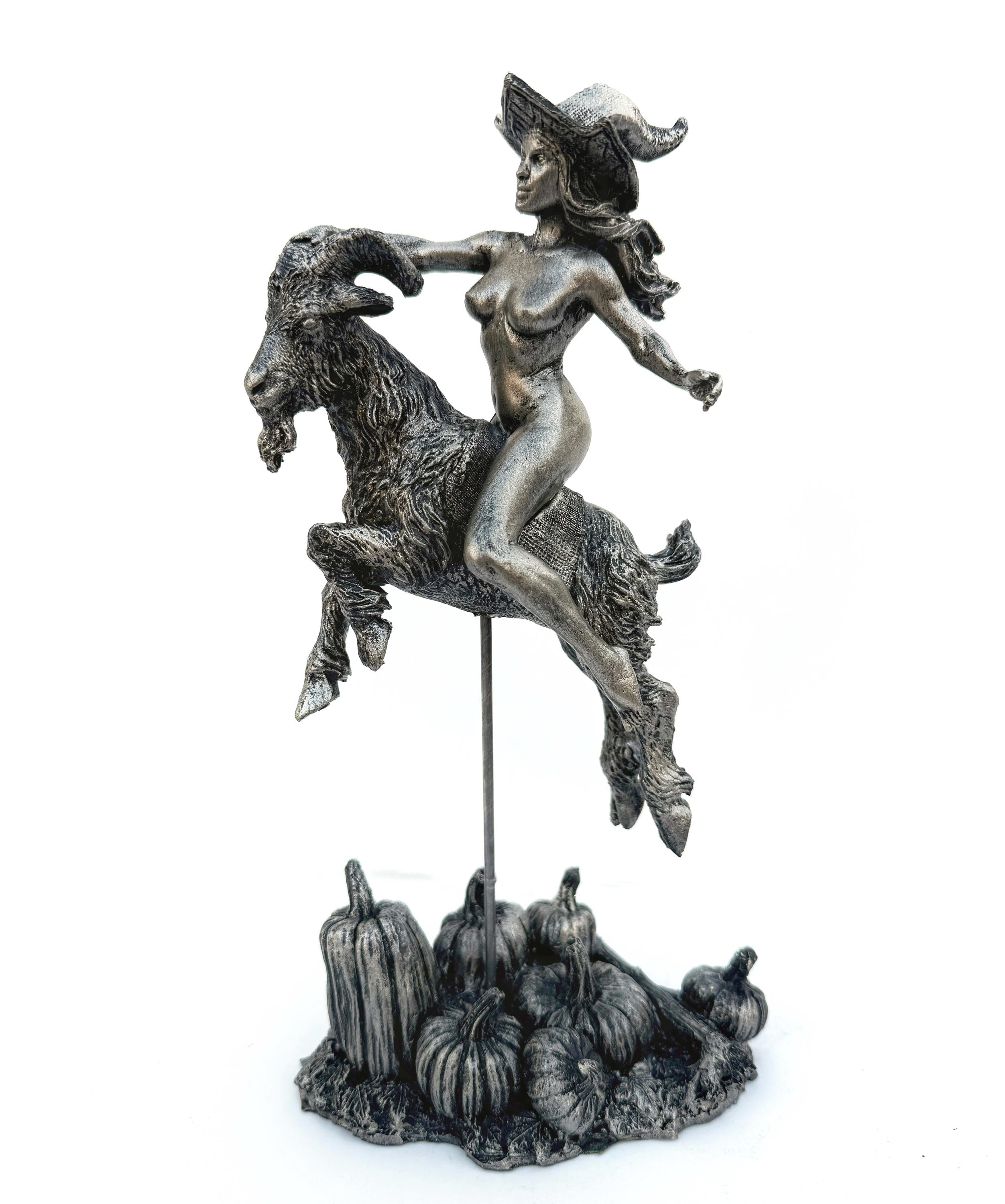 Witch's Sabbath Goat Rider Statue